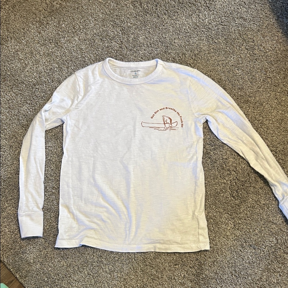 Crewcuts Light Gray Long-Sleeve Tee with Small Graphic